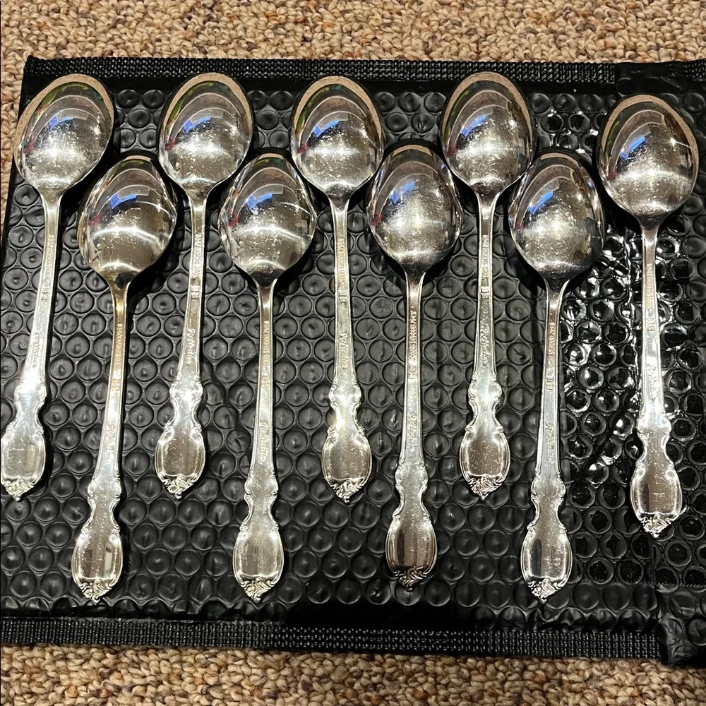 1847 Rogers Bros IS set of 9 Silver plate tablespoons Silverware Flatware VGUC